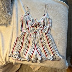 Tularosa red white and blue frilly romper